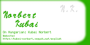 norbert kubai business card